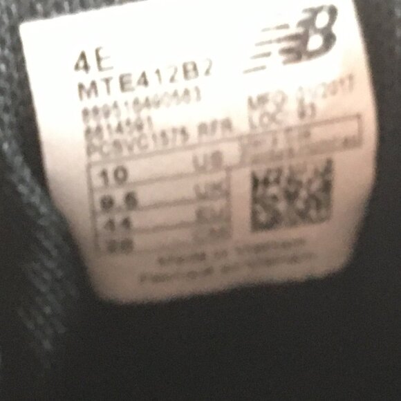New Balance 412 v2 Trail Running Shoes Mens Size 10 4E Wide Black MTE412B2 - Picture 8 of 9